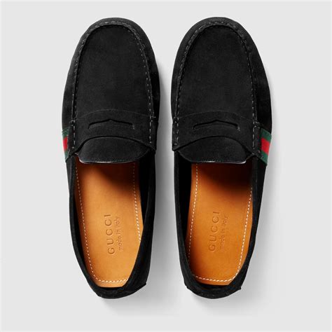 gucci men's signature driver|Gucci suede driving shoes.